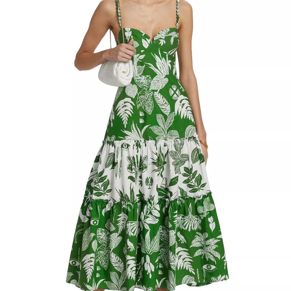 NEW - Farm Rio Forest Soul Mix Midi Dress